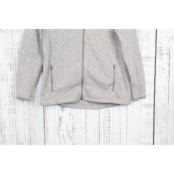 LL Bean Sweater Fleece Full Zip Jacket Pewter Size L Tall - Picture 3 of 9